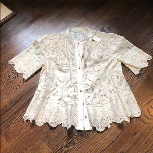 Cream and gold blouse